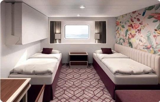 A room with two beds and a window
AI-generated content may be incorrect.